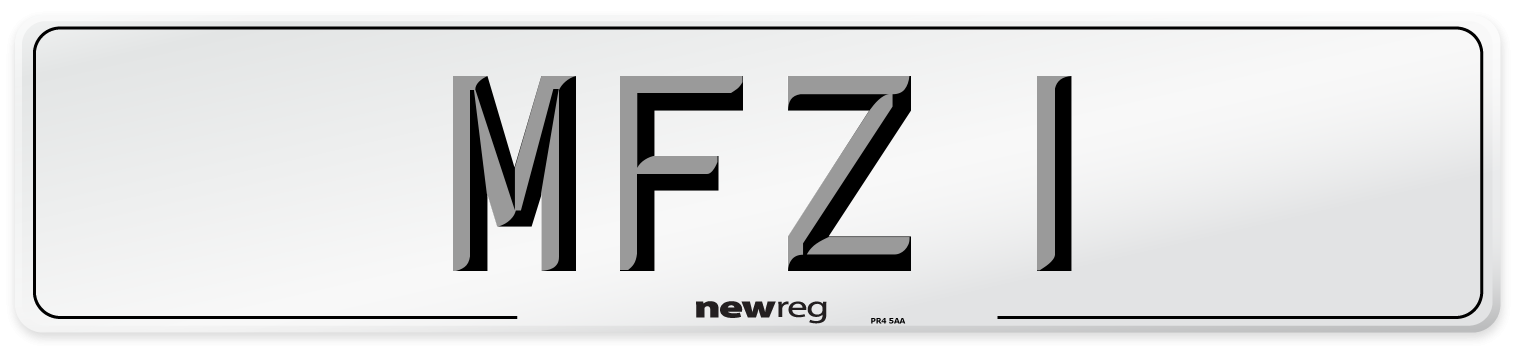 MFZ 1 Number Plate from New Reg